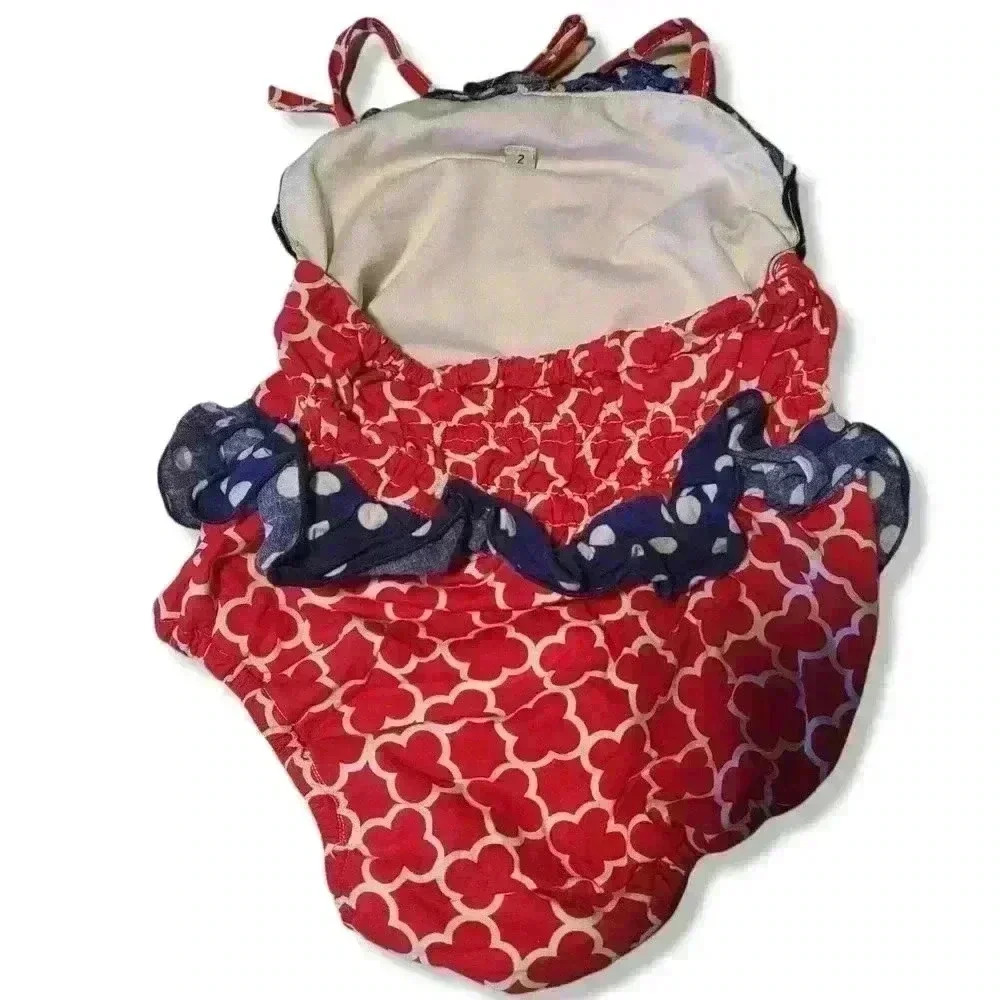 Nautical Ruffle Bathingsuit 2T‎ - Picture 2 of 2